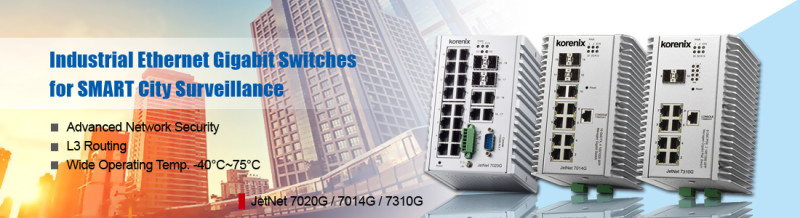 Korenix Launches a Series of Industrial Ethernet Gigabit Switches for SMART City Applications