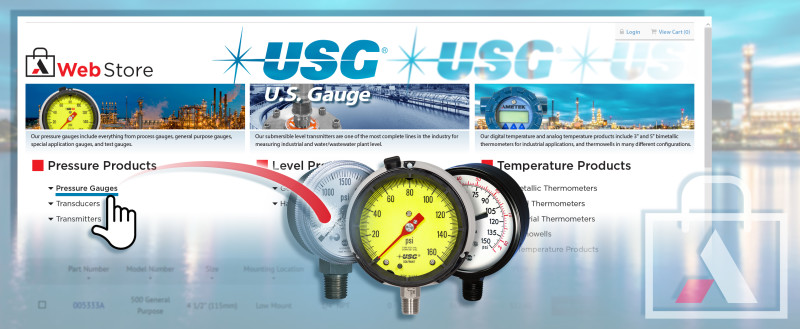 New U.S. GAUGE Webstore - Simple Order Process of Quality Pressure Gauges