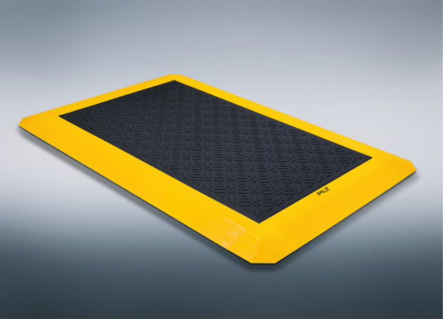 The pressure-sensitive safety mat PSENmat from Pilz combines safe area monitoring with plant and machine operation - "virtual" control