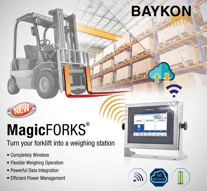 New Baykon Product MagicFORKS - Turn your forklift into a weighing station