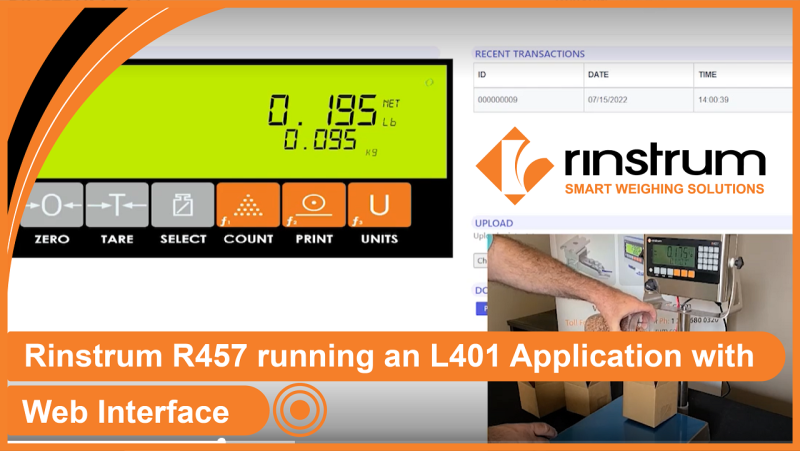 Rinstrum R457 Runs an L401 Application with a Web Interface