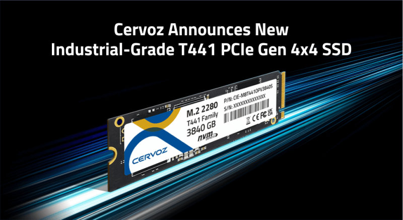 Cervoz Announces New Industrial-Grade T441 PCIe Gen 4x4 SSD