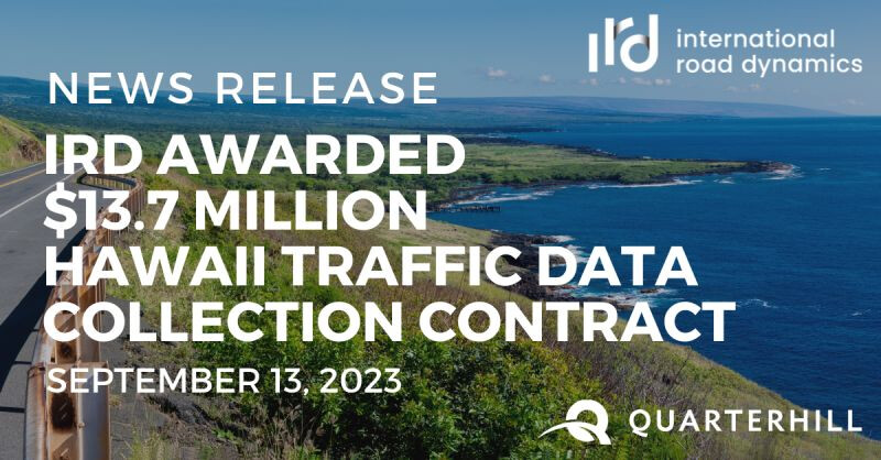 IRD Awarded $13.7 Million Hawaii Traffic Data Collection Contract