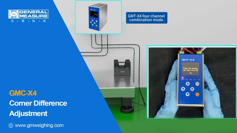 How to Adjust Corner Difference with Four-channel Weighing Indicator General Measure GMT-X4 Combination Mode