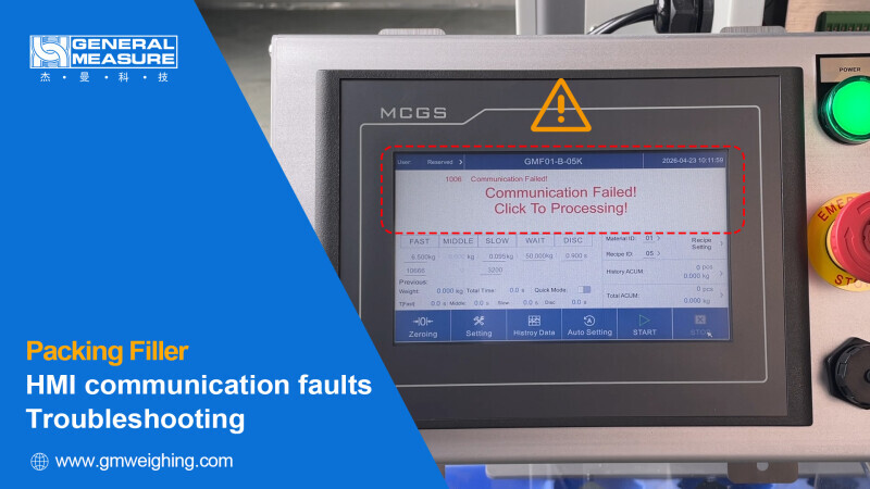 Troubleshooting of General Measure Bagging Scale — HMI Communication Failure