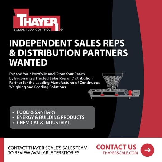 Job Offer by Thayer Scale-Hyer Industries, Inc.: Independent Sales Reps & Distribution Partners